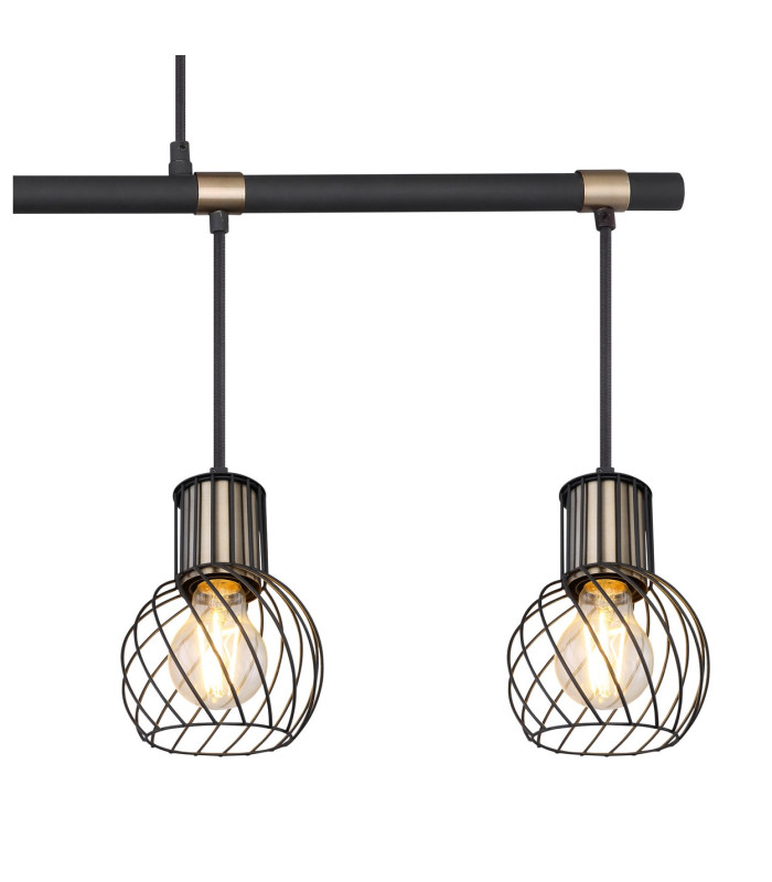 Argusto Bar Pendant Ceiling Light Matt Black 4x E27-4