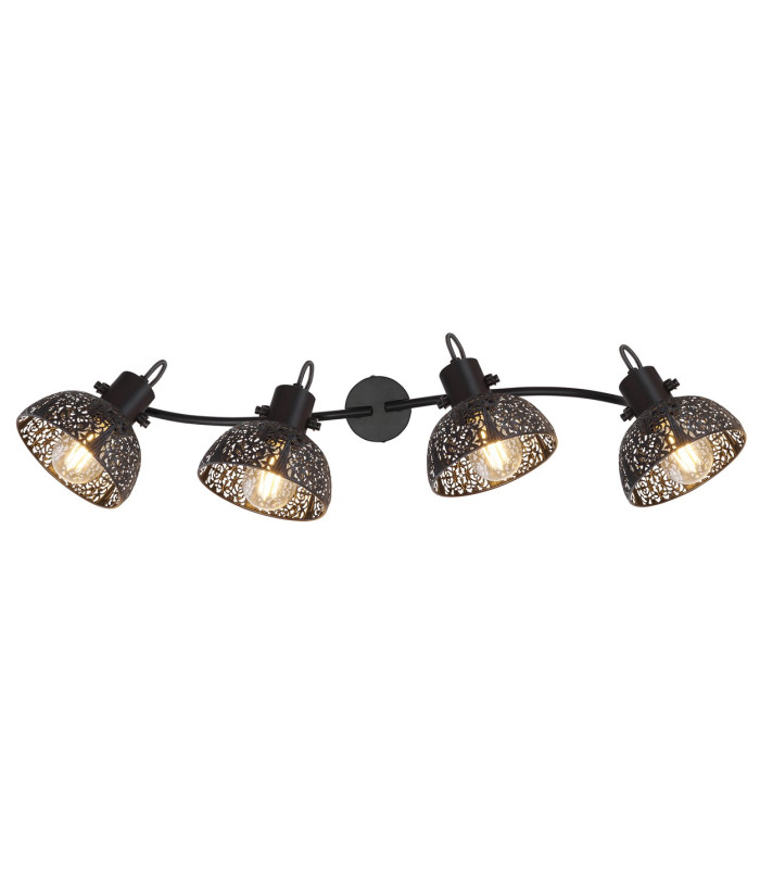 Pantalla Ceiling Spotlight Bar Matt Black 4x E27-4