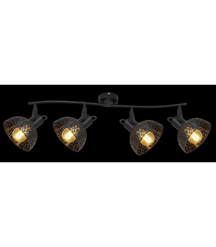 Pantalla Ceiling Spotlight Bar Matt Black 4x E27-7