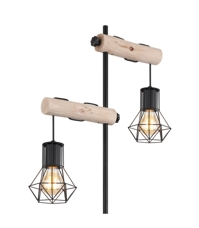 Priska Multi Arm Floor Lamp Matt Black 2x E27-4