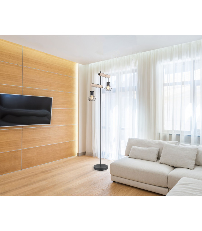 Priska Multi Arm Floor Lamp Matt Black 2x E27-11