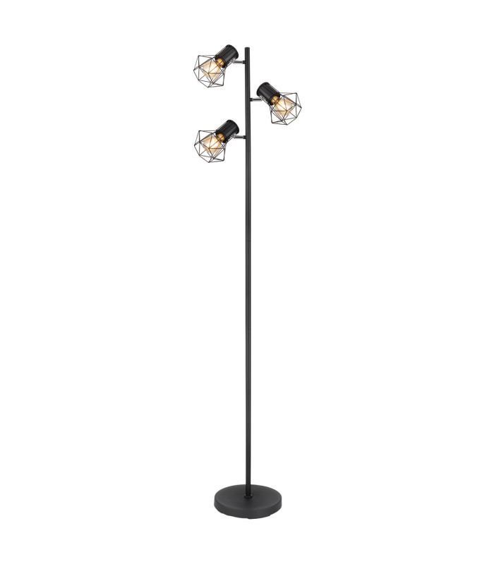 Priska Multi Arm Floor Lamp Matt Black 3x E27-1