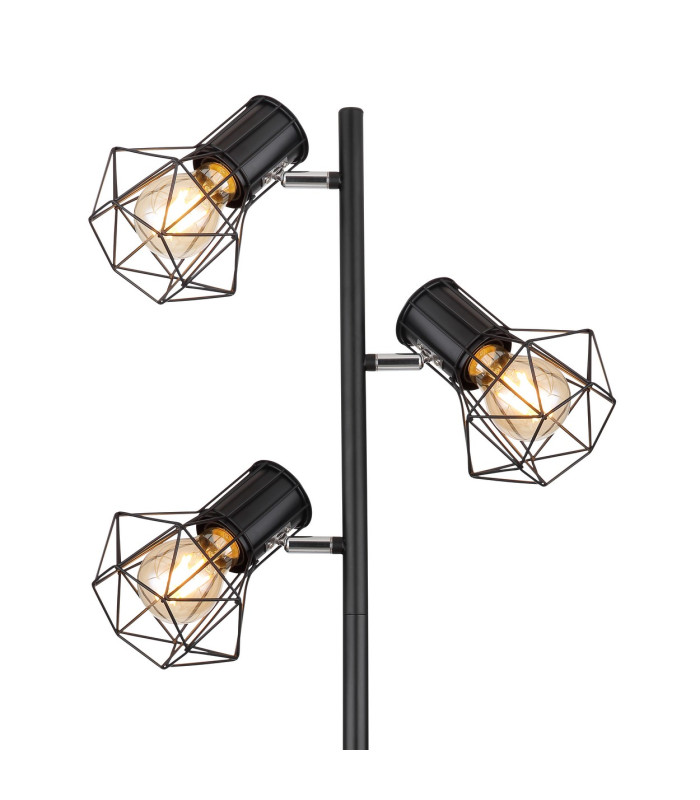 Priska Multi Arm Floor Lamp Matt Black 3x E27-3