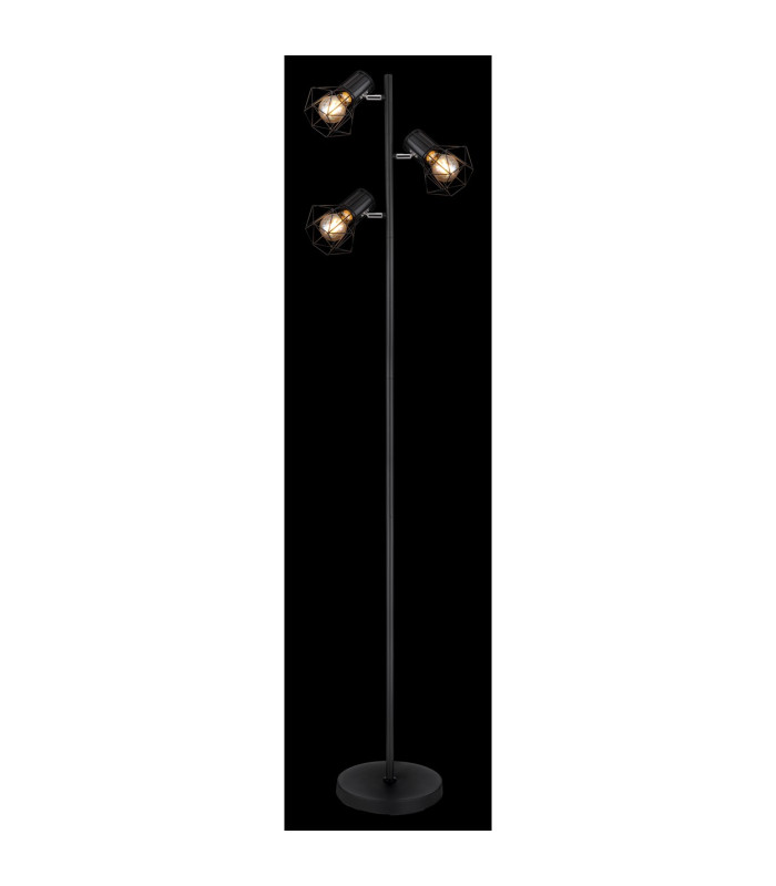 Priska Multi Arm Floor Lamp Matt Black 3x E27-5