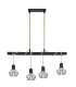 Priska Bar Pendant Ceiling Light Matt Black 4x E27-3