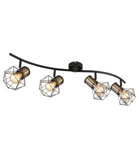 Priska Ceiling Spotlight Bar Matt Black 4x E27-1
