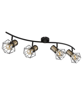 Priska Ceiling Spotlight Bar Matt Black 4x E27-2