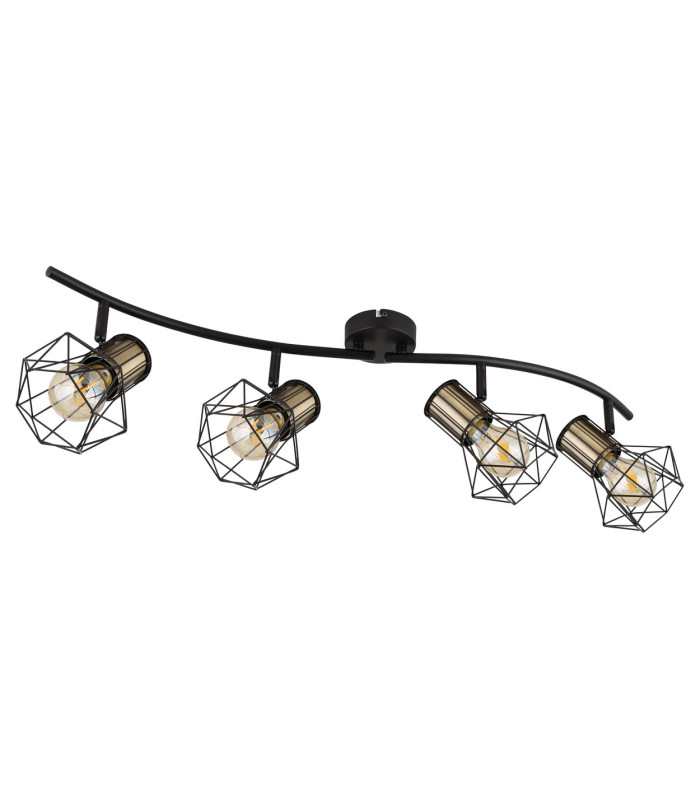Priska Ceiling Spotlight Bar Matt Black 4x E27-2