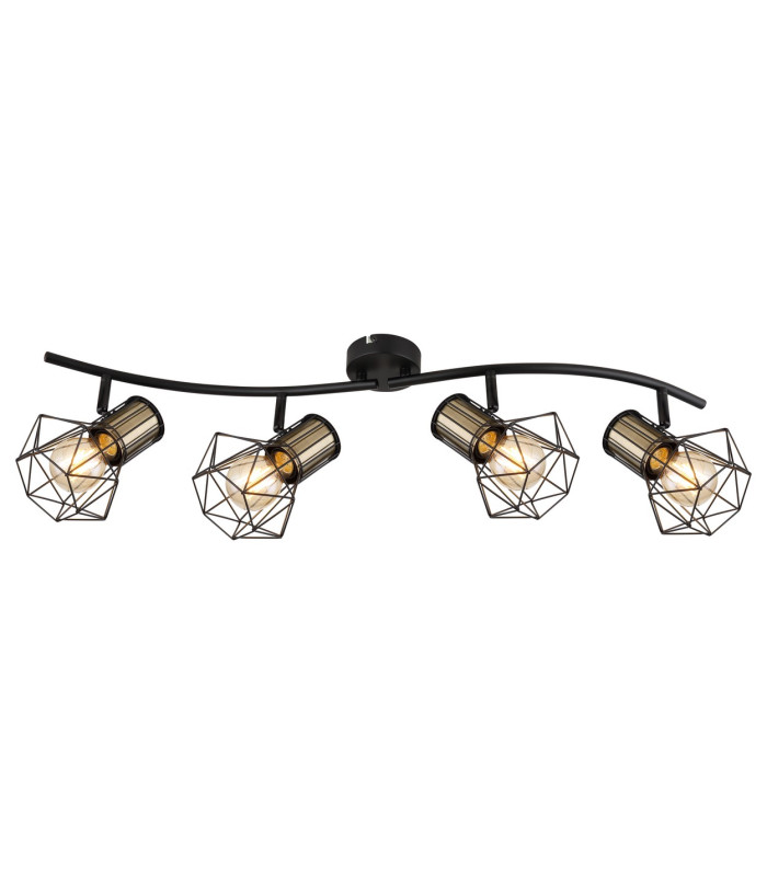 Priska Ceiling Spotlight Bar Matt Black 4x E27-3