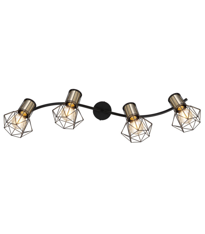 Priska Ceiling Spotlight Bar Matt Black 4x E27-4
