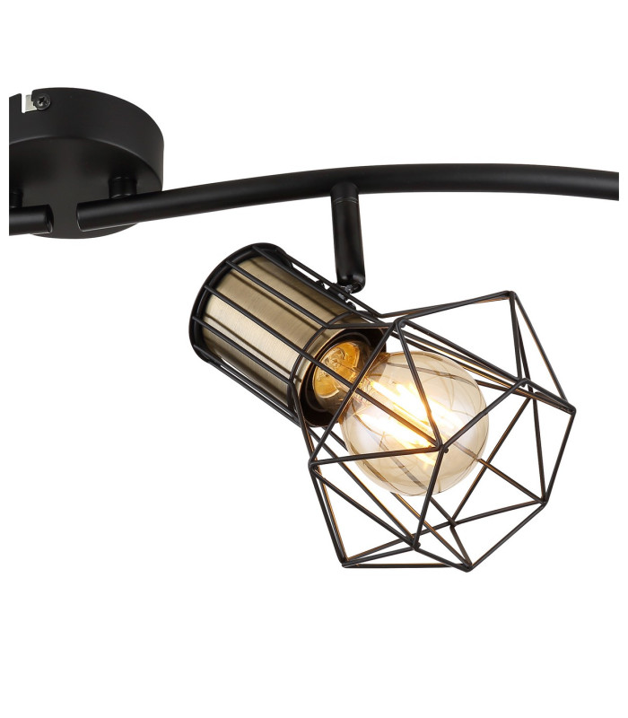 Priska Ceiling Spotlight Bar Matt Black 4x E27-5