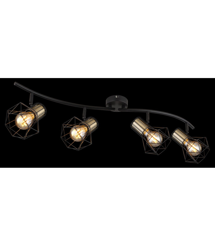 Priska Ceiling Spotlight Bar Matt Black 4x E27-6