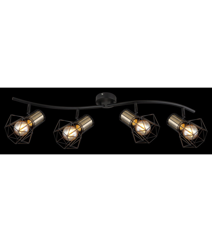 Priska Ceiling Spotlight Bar Matt Black 4x E27-7