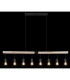 Priska Bar Pendant Ceiling Light Matt Black 8x E27-6