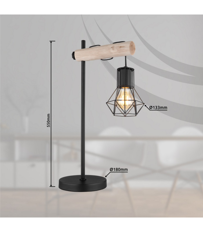 Priska Table Lamp Matt Black 1x E27-10