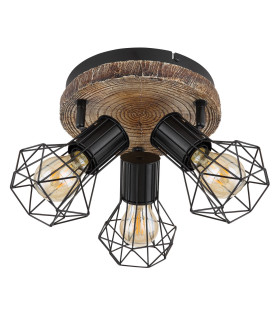 Priska Ceiling Spotlight Clusters Black 3x E27-2