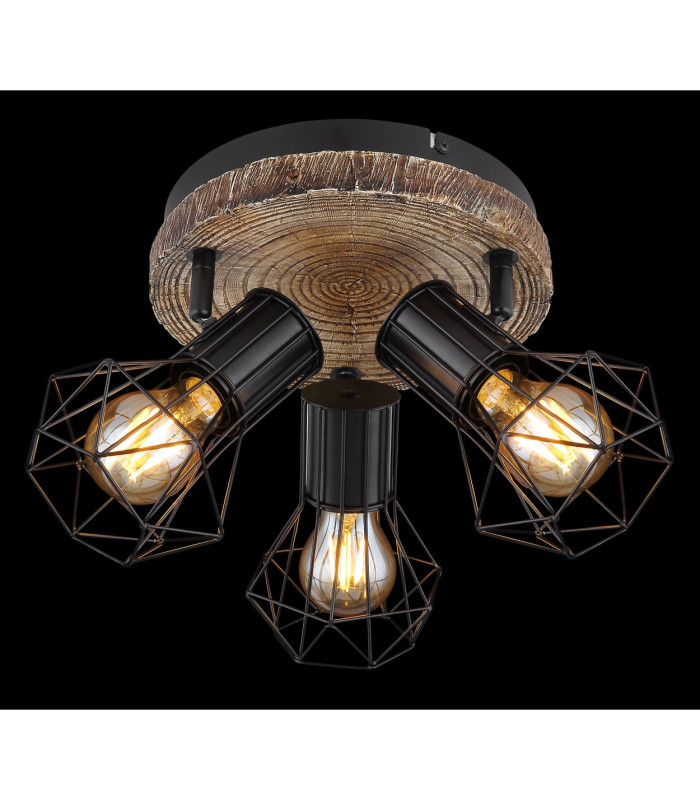 Priska Ceiling Spotlight Clusters Black 3x E27-5