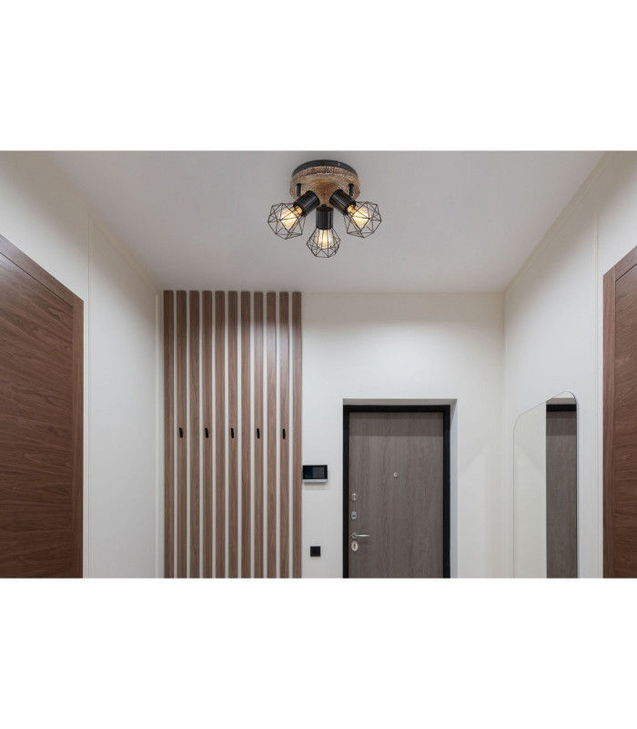 Priska Ceiling Spotlight Clusters Black 3x E27-6