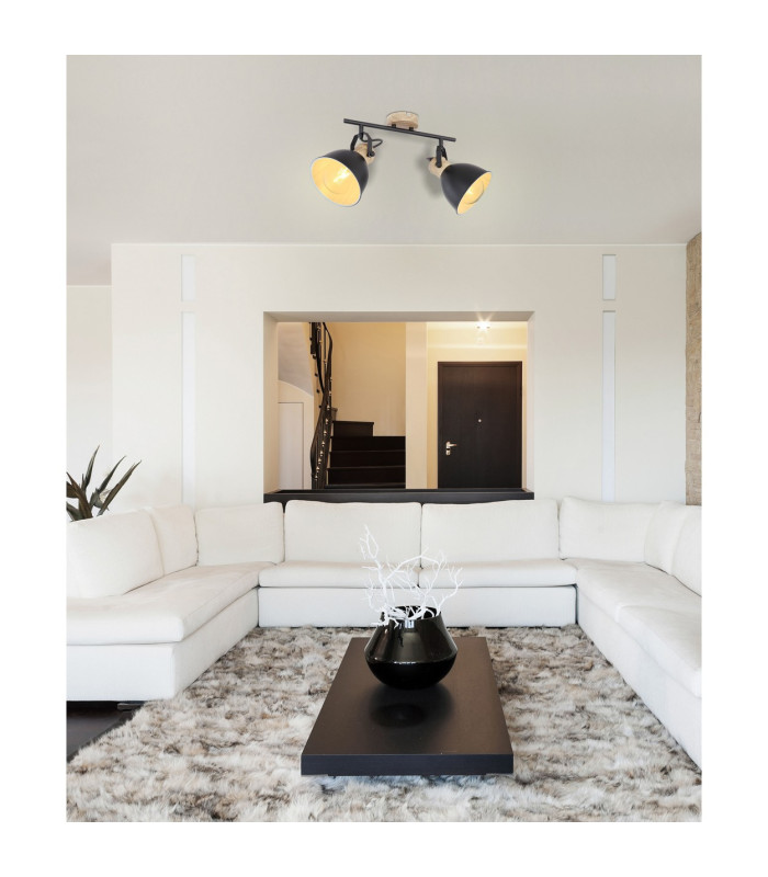 Wiho Twin Ceiling Spotlight Black 2x E27-6