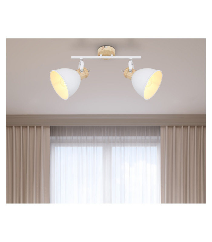 Wiho Twin Ceiling Spotlight White 2x E27-9