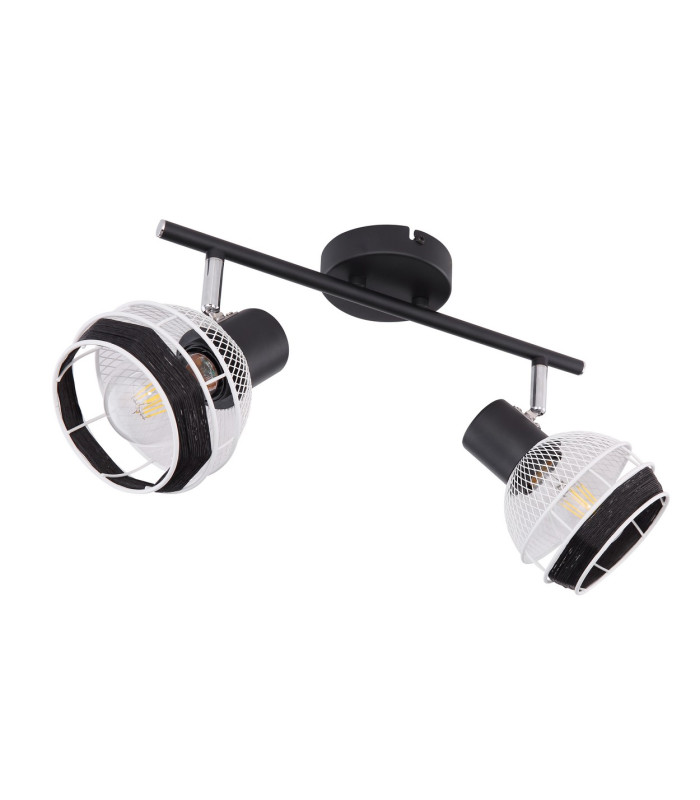 Griddy Twin Ceiling Spotlight Matt Black 2x E27-2