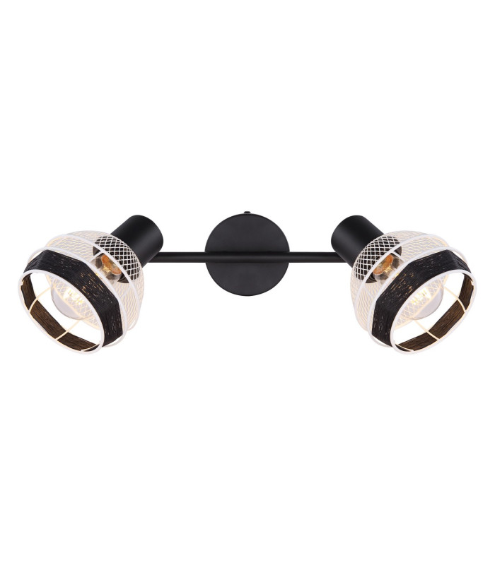 Griddy Twin Ceiling Spotlight Matt Black 2x E27-4