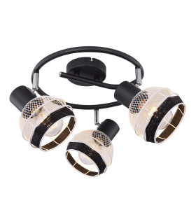 Griddy Ceiling Spotlight Clusters Matt Black 3x E27-1