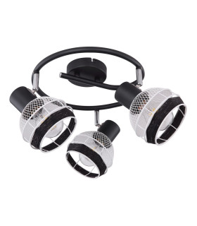 Griddy Ceiling Spotlight Clusters Matt Black 3x E27-2