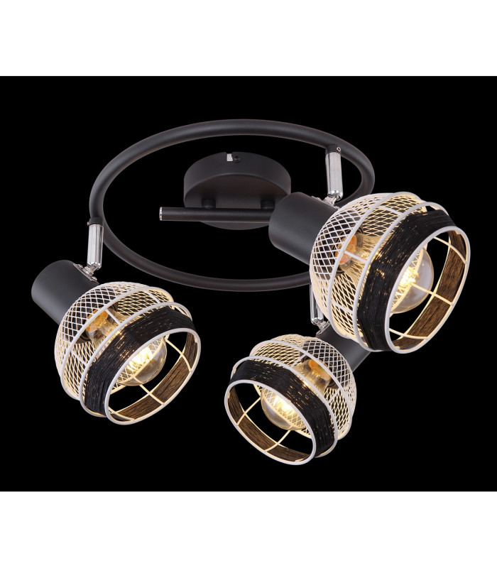 Griddy Ceiling Spotlight Clusters Matt Black 3x E27-7