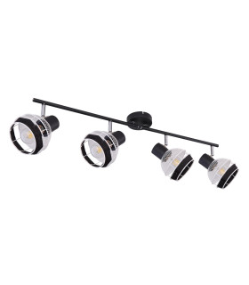 Griddy Ceiling Spotlight Bar Matt Black 4x E27-2