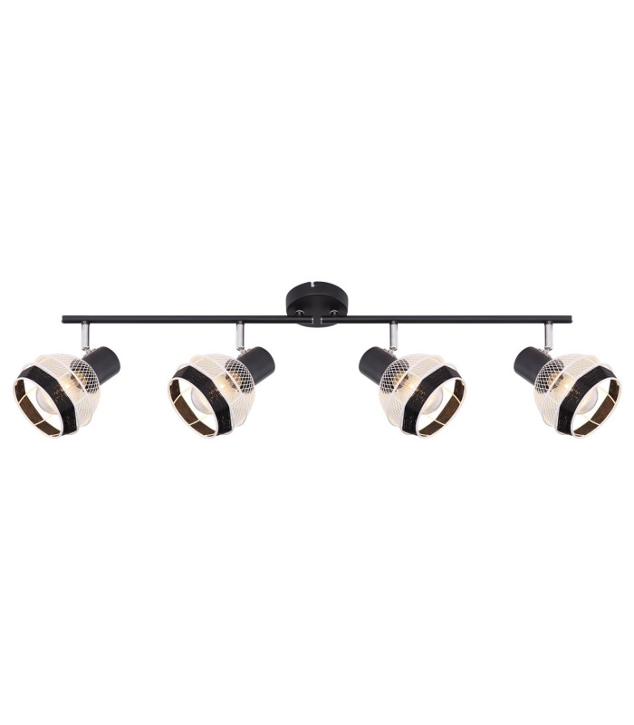 Griddy Ceiling Spotlight Bar Matt Black 4x E27-3