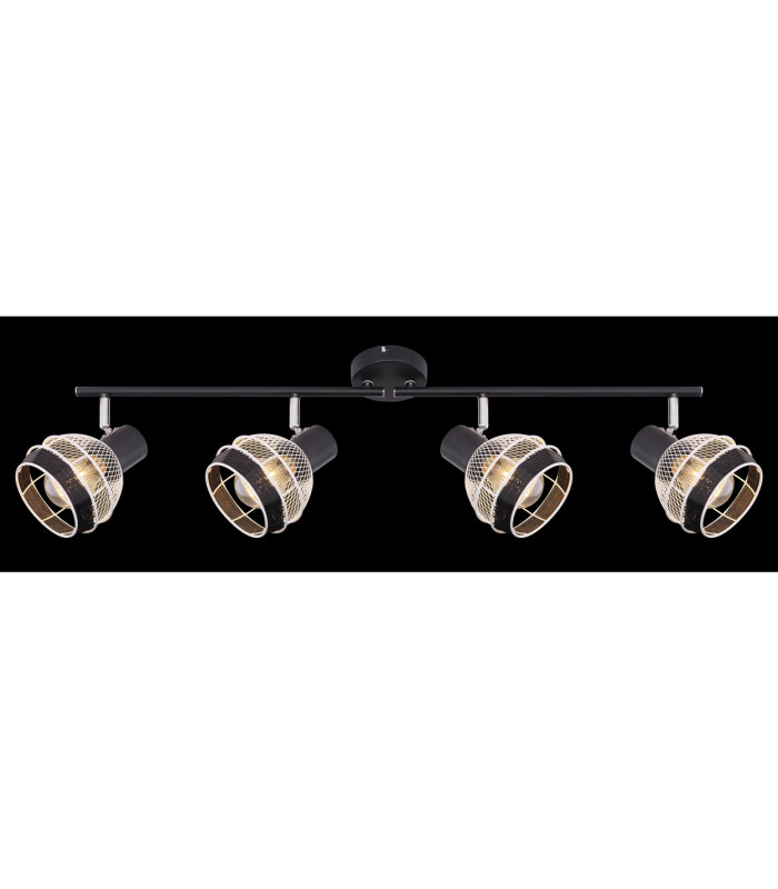 Griddy Ceiling Spotlight Bar Matt Black 4x E27-7