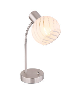 Willy Desk Task Lamp Nickel Matt Clear Glass Shade 1x E27-1