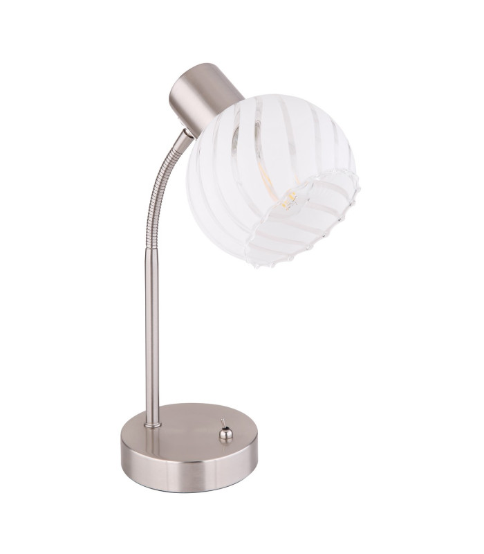 Willy Desk Task Lamp Nickel Matt Clear Glass Shade 1x E27-2