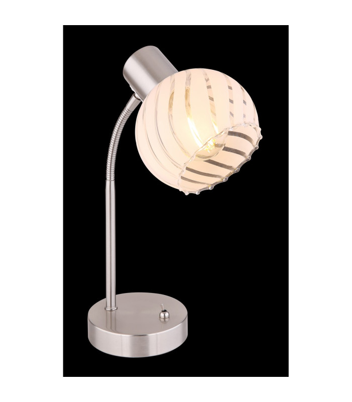 Willy Desk Task Lamp Nickel Matt Clear Glass Shade 1x E27-5