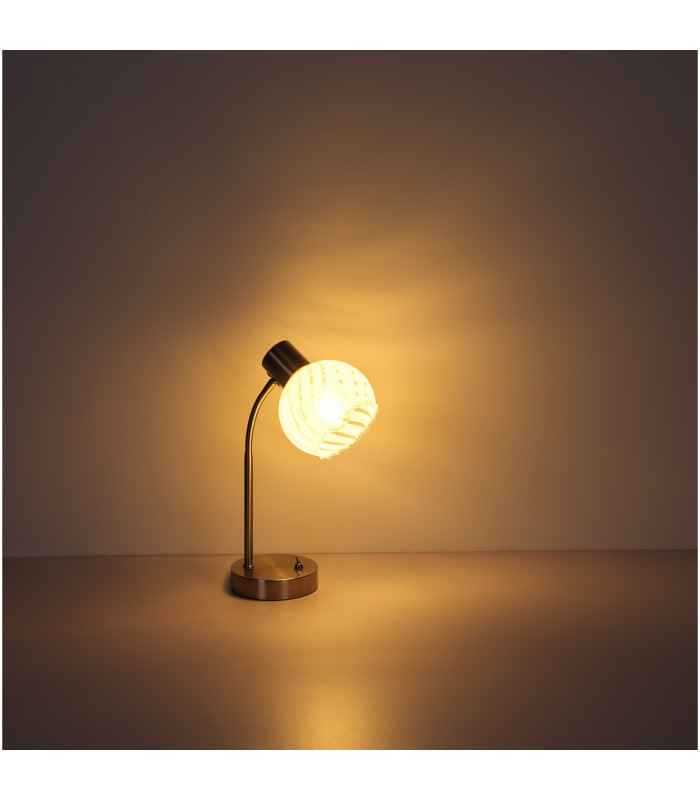 Willy Desk Task Lamp Nickel Matt Clear Glass Shade 1x E27-6