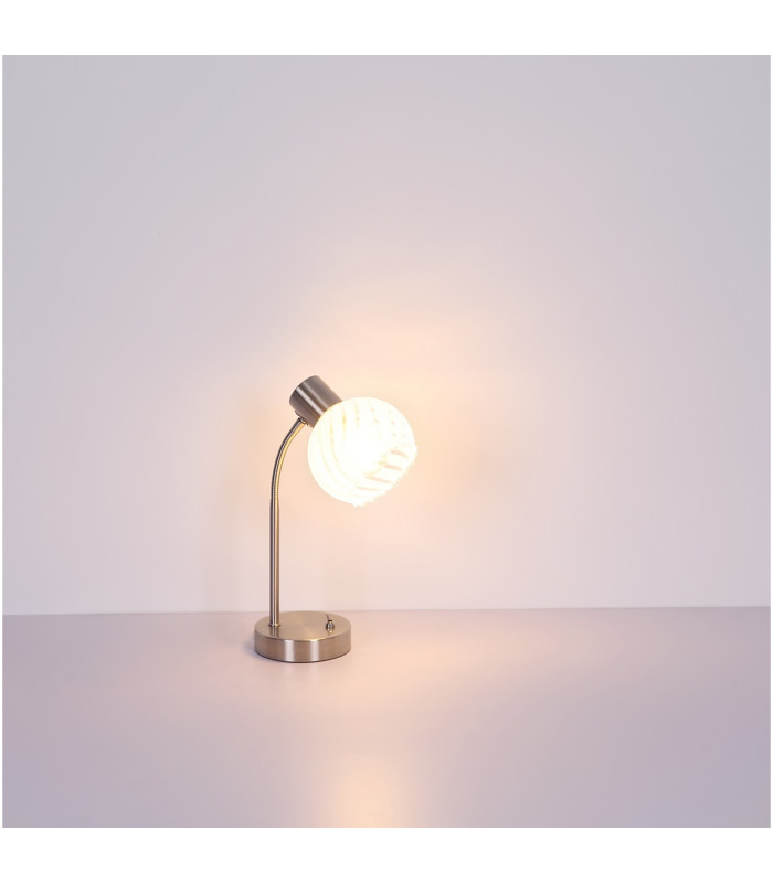 Willy Desk Task Lamp Nickel Matt Clear Glass Shade 1x E27-7
