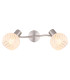 Willy Twin Ceiling Spotlight Nickel Matt Clear Glass Shade 2x E27-4