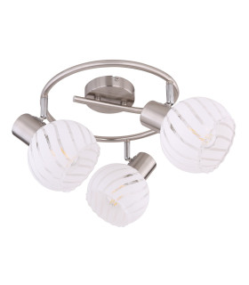 Willy Ceiling Spotlight Clusters Nickel Matt Clear Glass Shade 3x E27-2