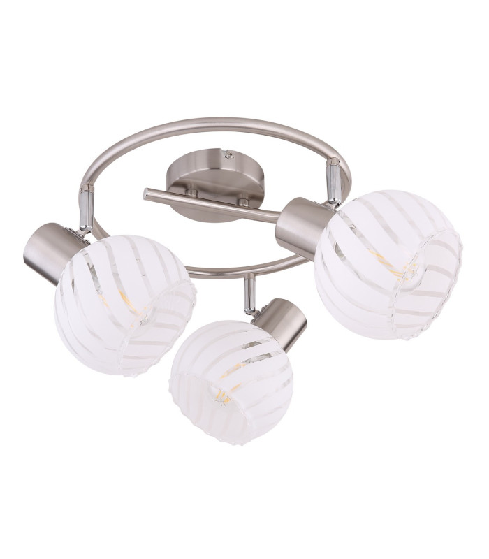 Willy Ceiling Spotlight Clusters Nickel Matt Clear Glass Shade 3x E27-2