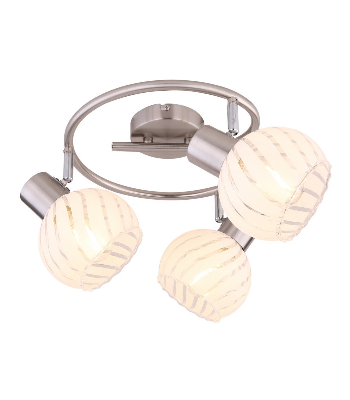 Willy Ceiling Spotlight Clusters Nickel Matt Clear Glass Shade 3x E27-3