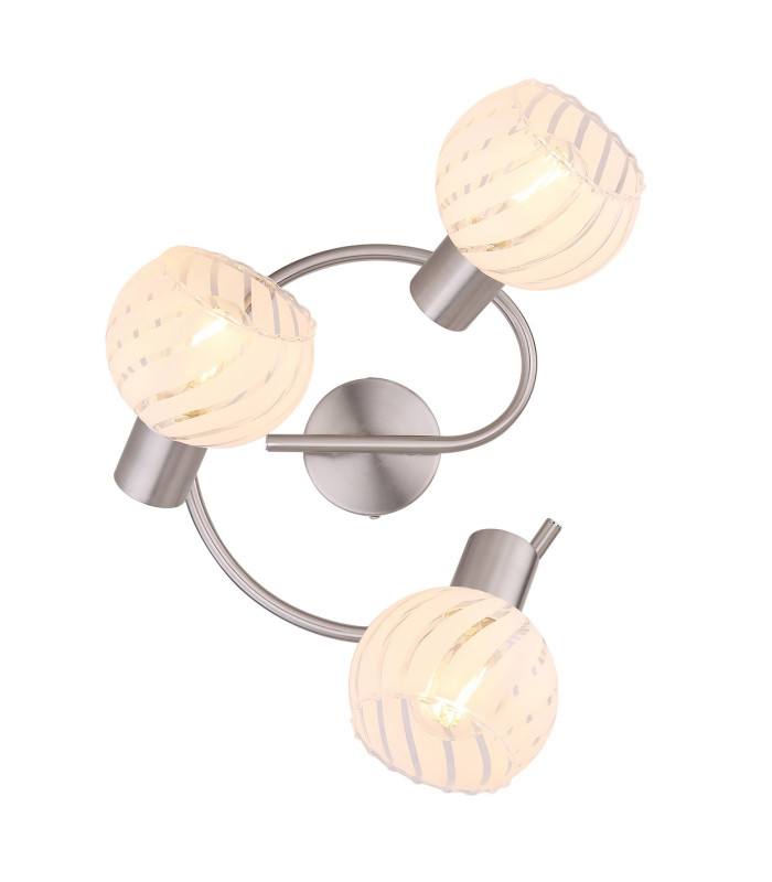 Willy Ceiling Spotlight Clusters Nickel Matt Clear Glass Shade 3x E27-4