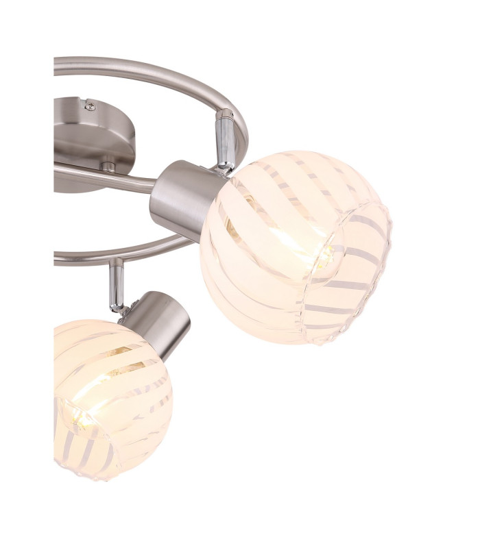 Willy Ceiling Spotlight Clusters Nickel Matt Clear Glass Shade 3x E27-5