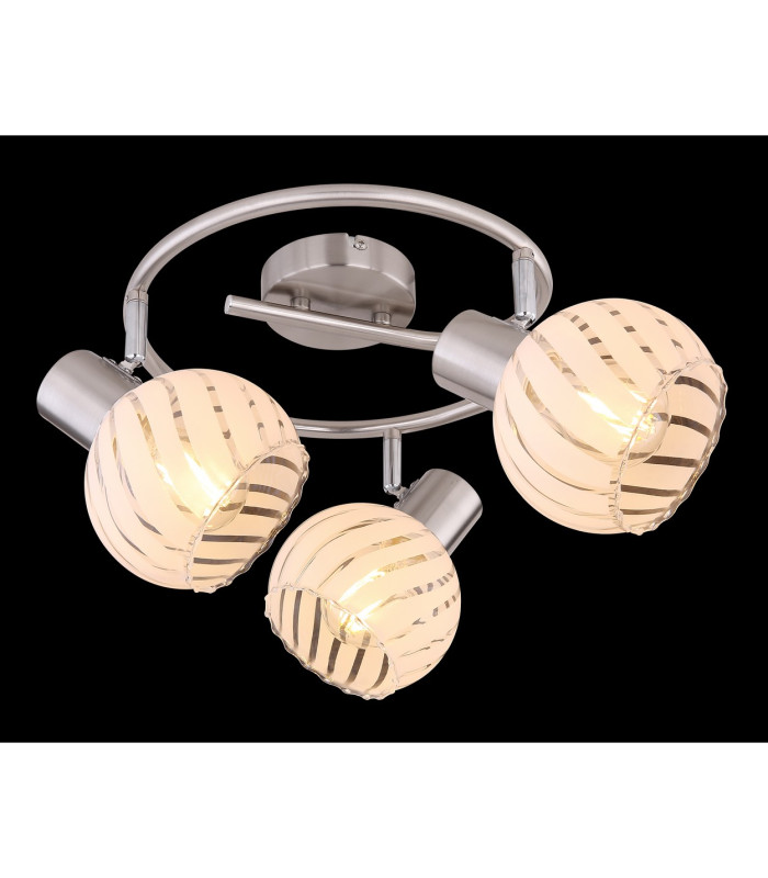 Willy Ceiling Spotlight Clusters Nickel Matt Clear Glass Shade 3x E27-6