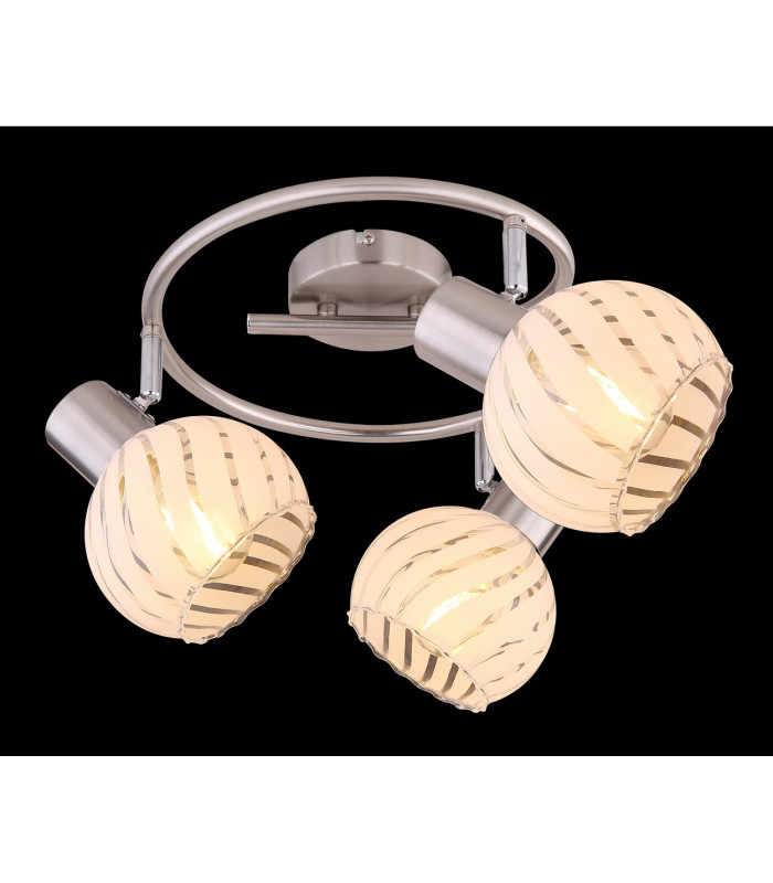 Willy Ceiling Spotlight Clusters Nickel Matt Clear Glass Shade 3x E27-7