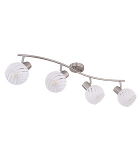 Willy Ceiling Spotlight Bar Nickel Matt Clear Glass Shade 4x E27-2