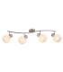 Willy Ceiling Spotlight Bar Nickel Matt Clear Glass Shade 4x E27-3