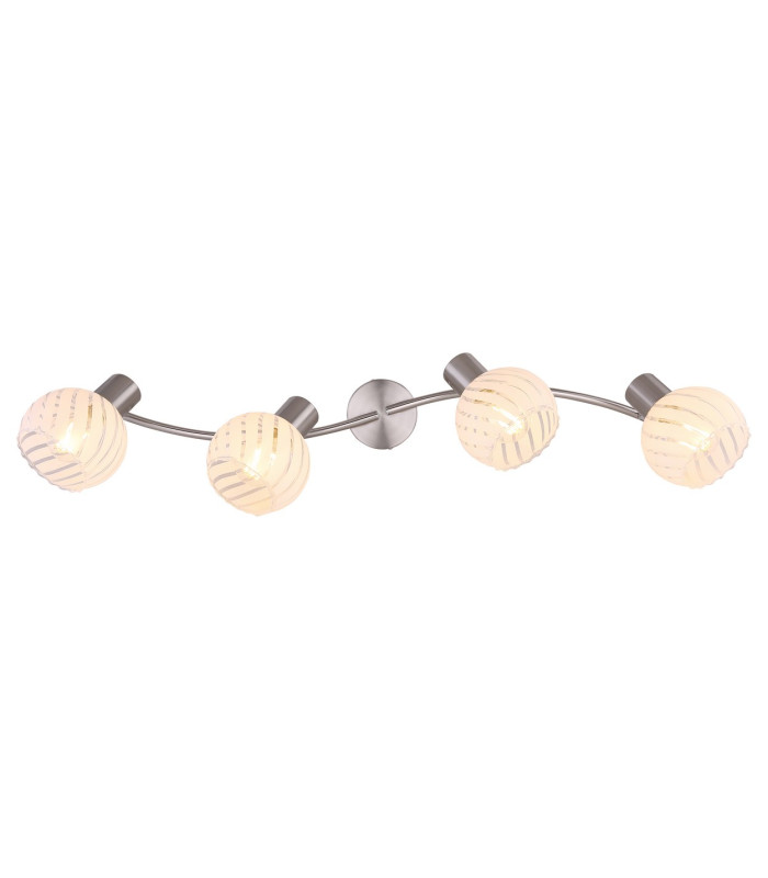 Willy Ceiling Spotlight Bar Nickel Matt Clear Glass Shade 4x E27-4