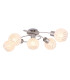 Willy Multi Arm Semi Flush Ceiling Lamp Nickel Matt Clear Glass Shade 5x E27-1