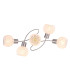 Willy Multi Arm Semi Flush Ceiling Lamp Nickel Matt Clear Glass Shade 5x E27-3